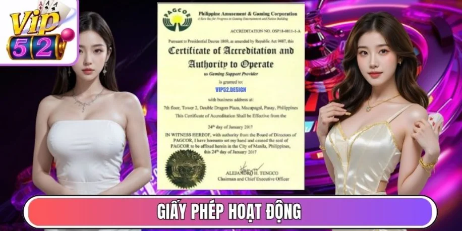Vip52 - Cổng Game Giải Trí Trực Tuyến Uy Tín #1 Việt Nam 26 Giấy phép hoạt động